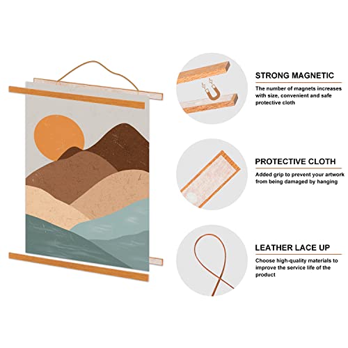 18x24 Poster Frame, Magnetic Light Wood Frame Hanger for Photo Picutre Canvas Artwork Art print Wall Hanging (1 Pack, 18")